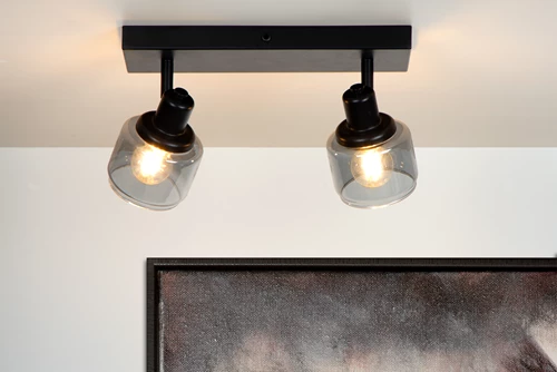 Lucide BJORN - Plafondspot - 2xE14 - Zwart - sfeer 1